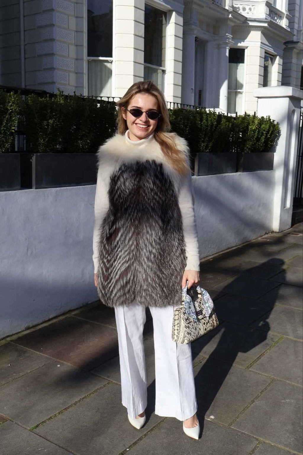Pre owned Fox Fur Gilet Stunning Silver Fox Excellent UK6-8 S