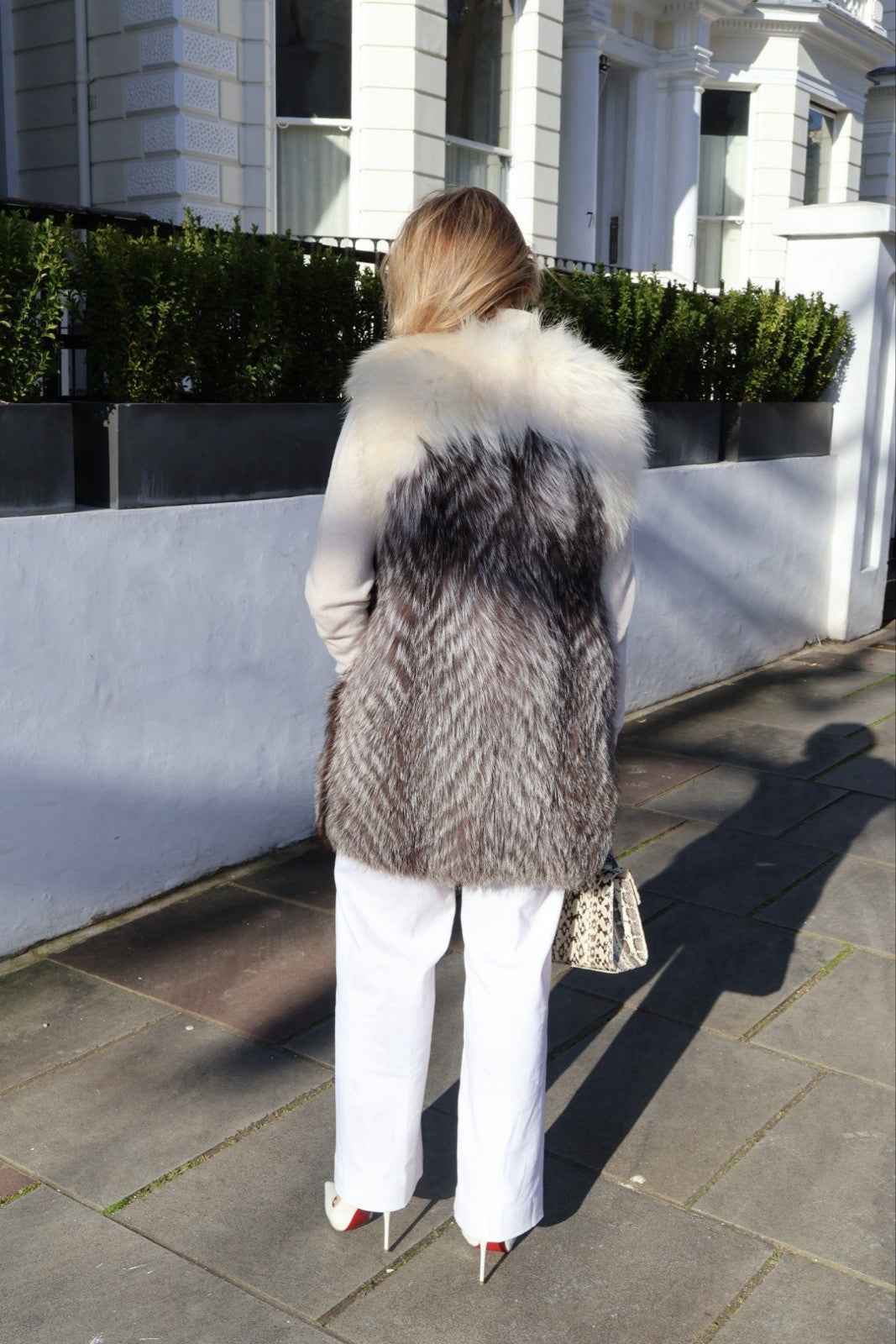 Pre owned Fox Fur Gilet Stunning Silver Fox Excellent UK6-8 S