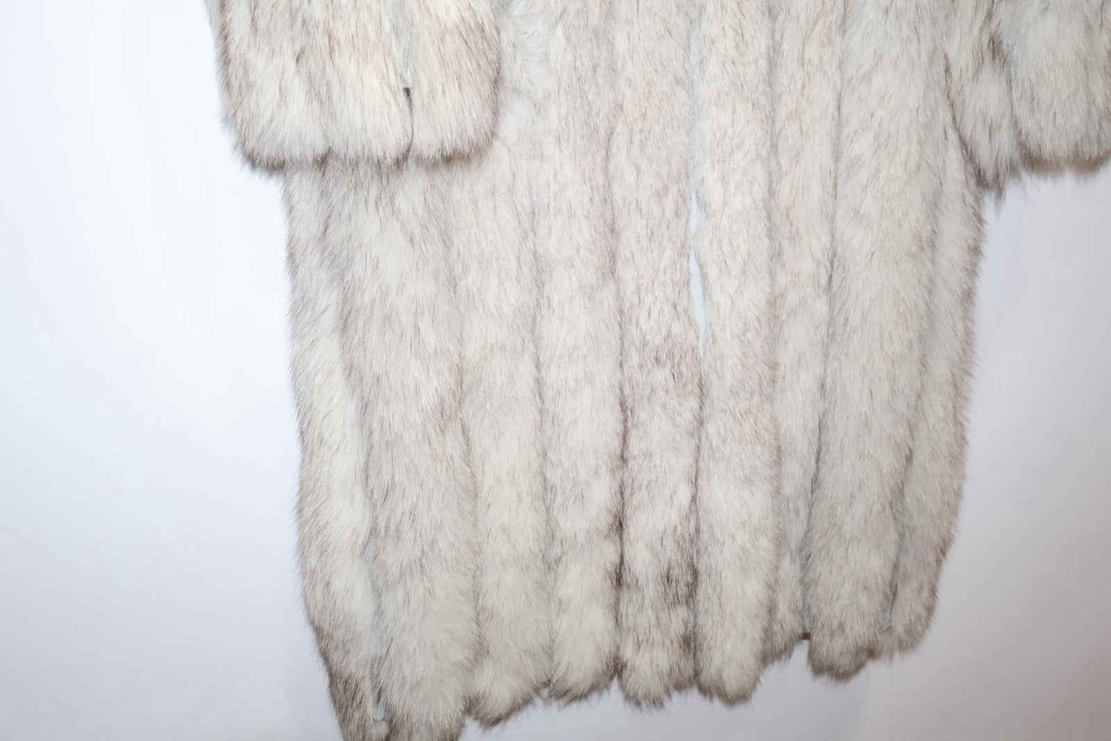 Full length  Long Arctic Fox Fur Coat Vintage Real Fur, Please Read