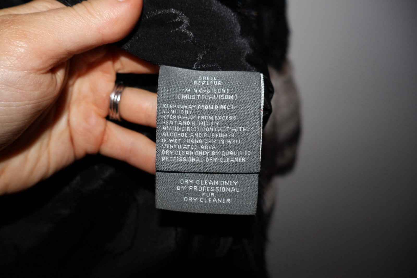 INCREDIBLE Kopenhagen Furs Real Fur Rex Rabbit dyed  Chinchilla And Mink Black