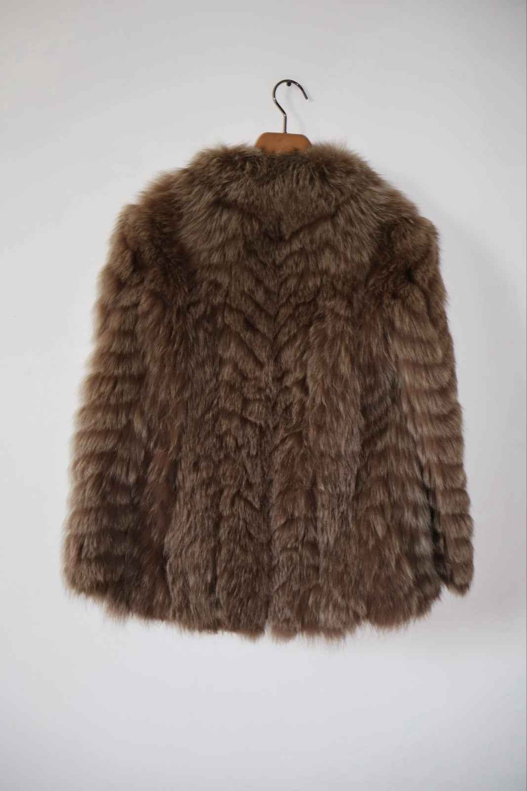 Vintage Josephine Chocolate Fox Fur Coat, Size Small 6-10UK