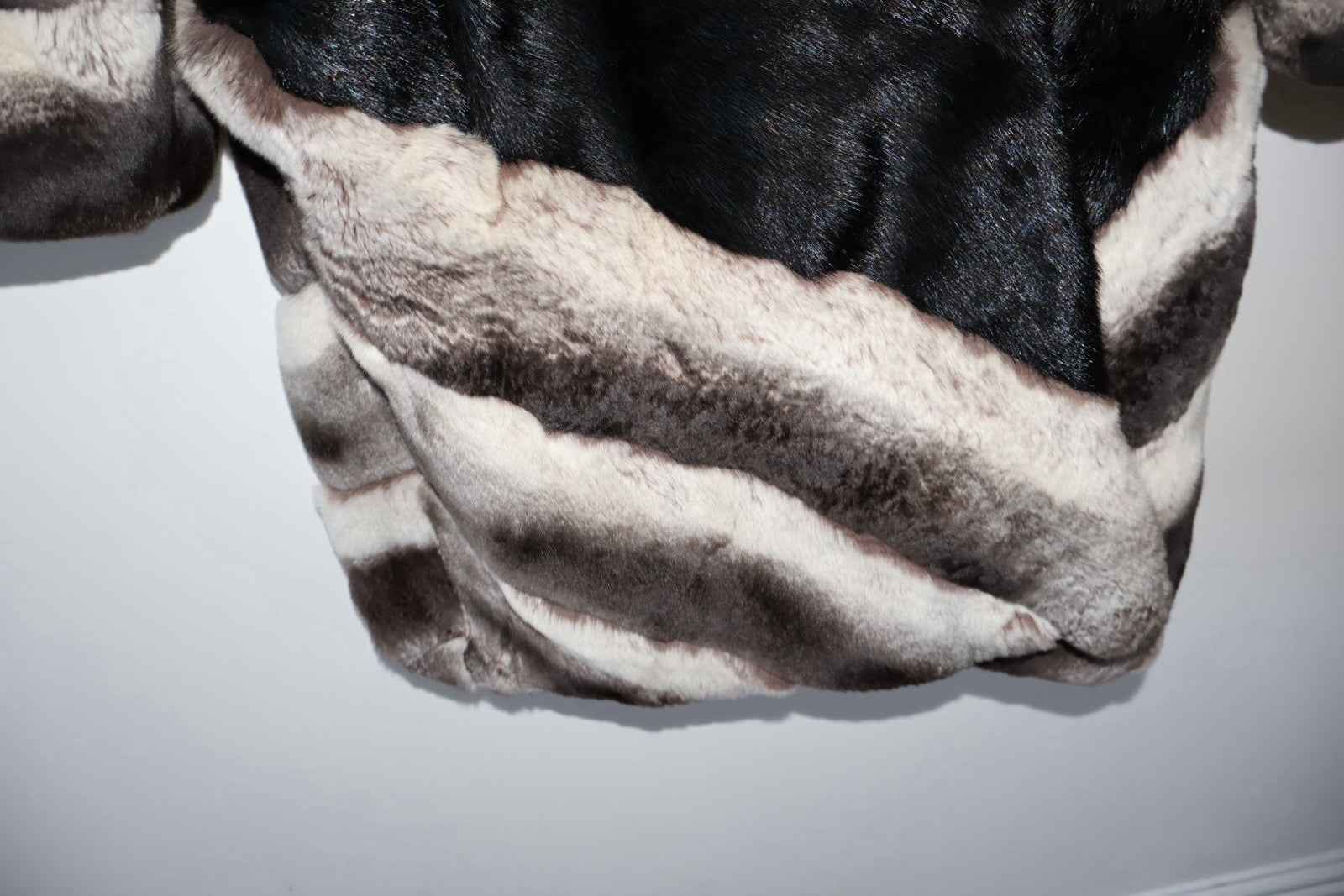 INCREDIBLE Kopenhagen Furs Real Fur Rex Rabbit dyed  Chinchilla And Mink Black