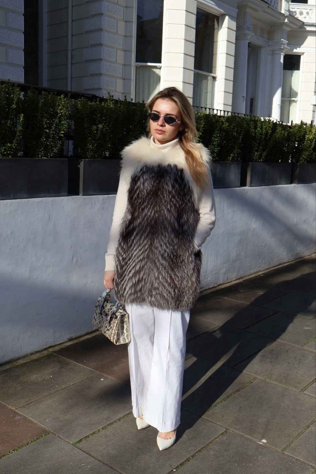 Pre owned Fox Fur Gilet Stunning Silver Fox Excellent UK6-8 S