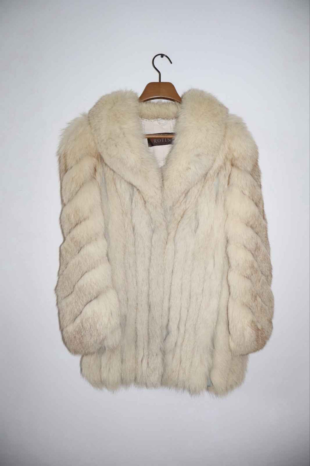 SAGA Rotiny Arctic White Fox Fur Coat Vintage Size Medium Uk 10-12 Real Fur