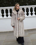 Full length  Long Arctic Fox Fur Coat Vintage Real Fur, Please Read