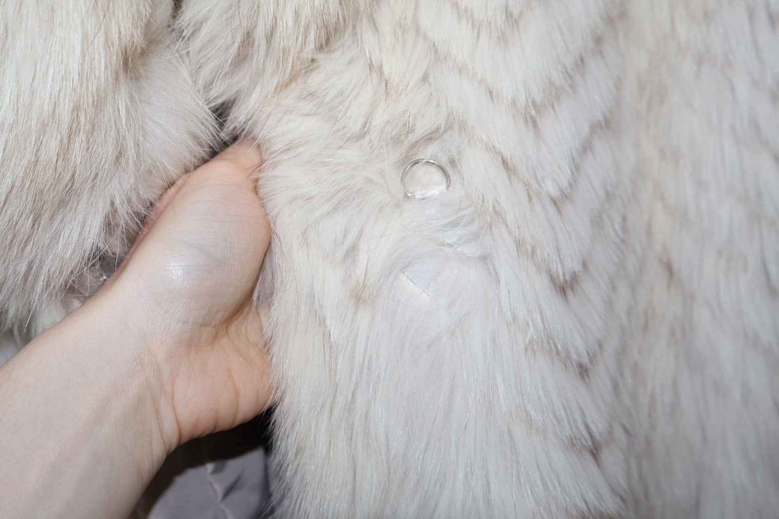 Carrie Bradshaw Style Long White Vintage Fox Fur Coat Size L