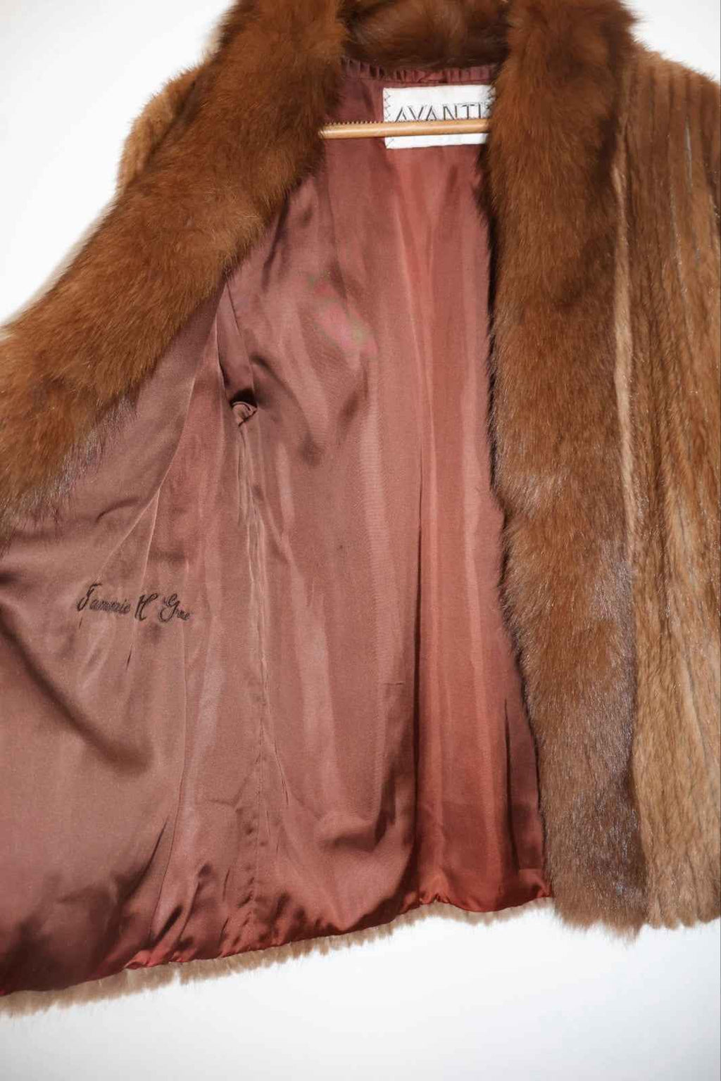 STUNNING Avanti Saga Mink And Fox Fur Vintage Coat Real Fur, Fits 8-14UK