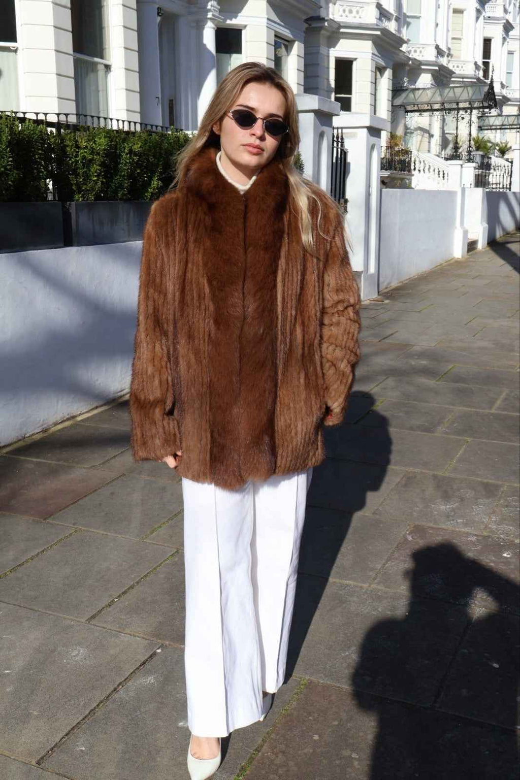STUNNING Avanti Saga Mink And Fox Fur Vintage Coat Real Fur, Fits 8-14UK