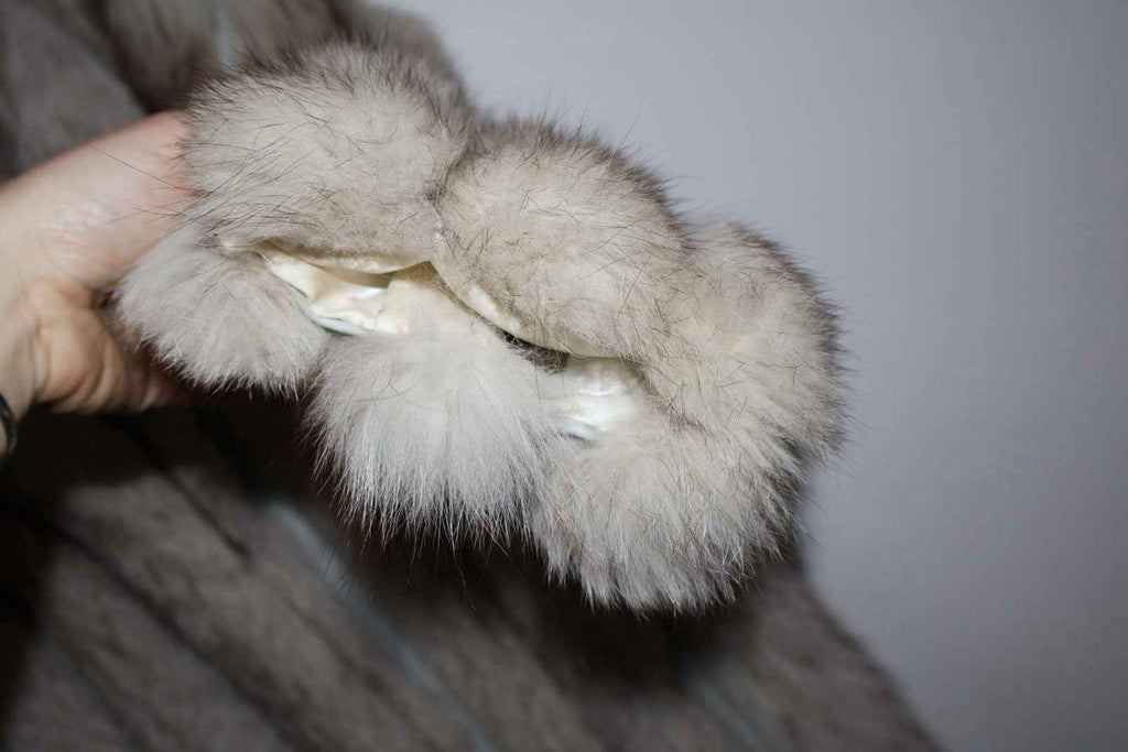 Full length  Long Arctic Fox Fur Coat Vintage Real Fur, Please Read