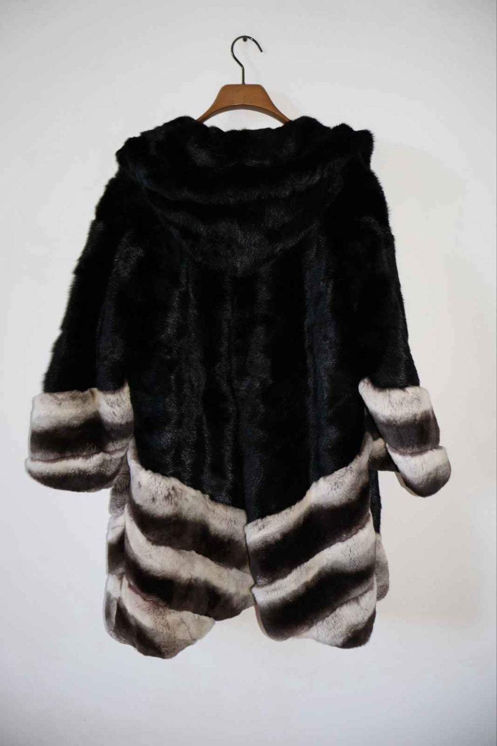 INCREDIBLE Kopenhagen Furs Real Fur Rex Rabbit dyed  Chinchilla And Mink Black