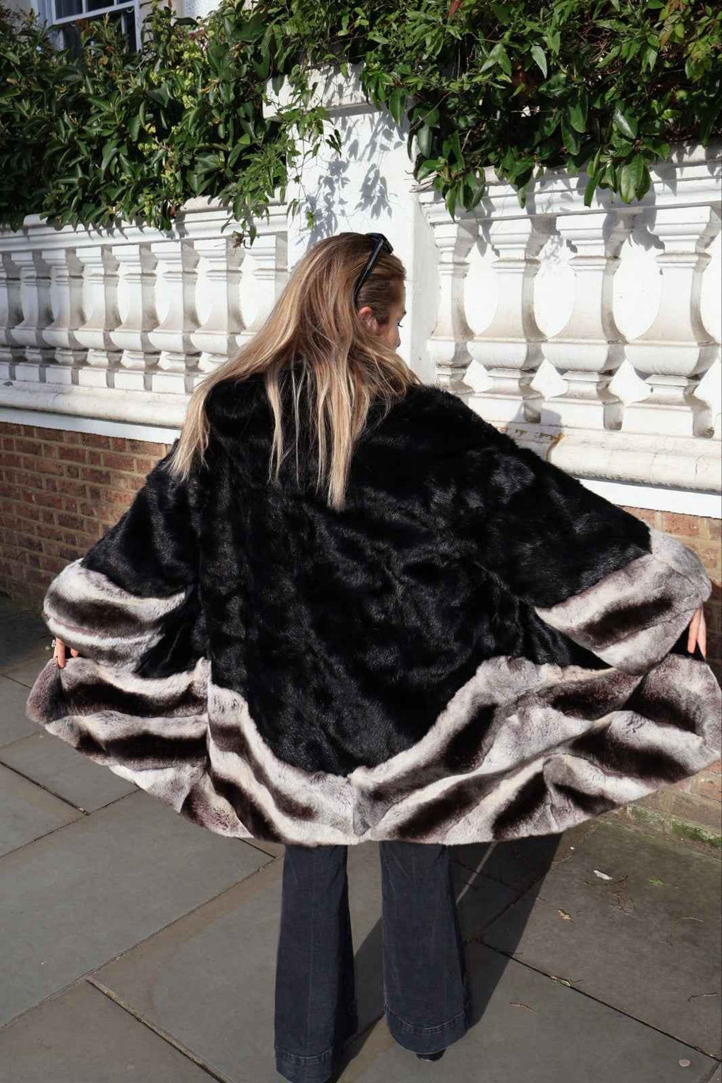 INCREDIBLE Kopenhagen Furs Real Fur Rex Rabbit dyed  Chinchilla And Mink Black