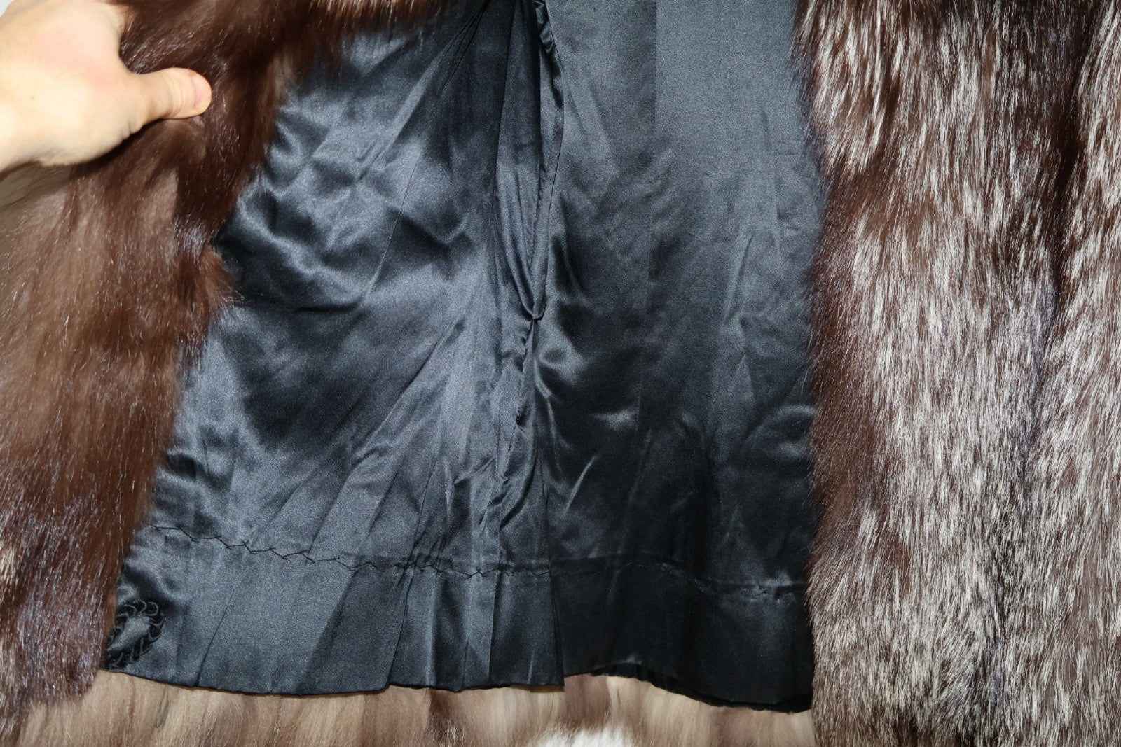 Vintage Silver Fox Fur Coat Real Fur Great Condition Size Small #81