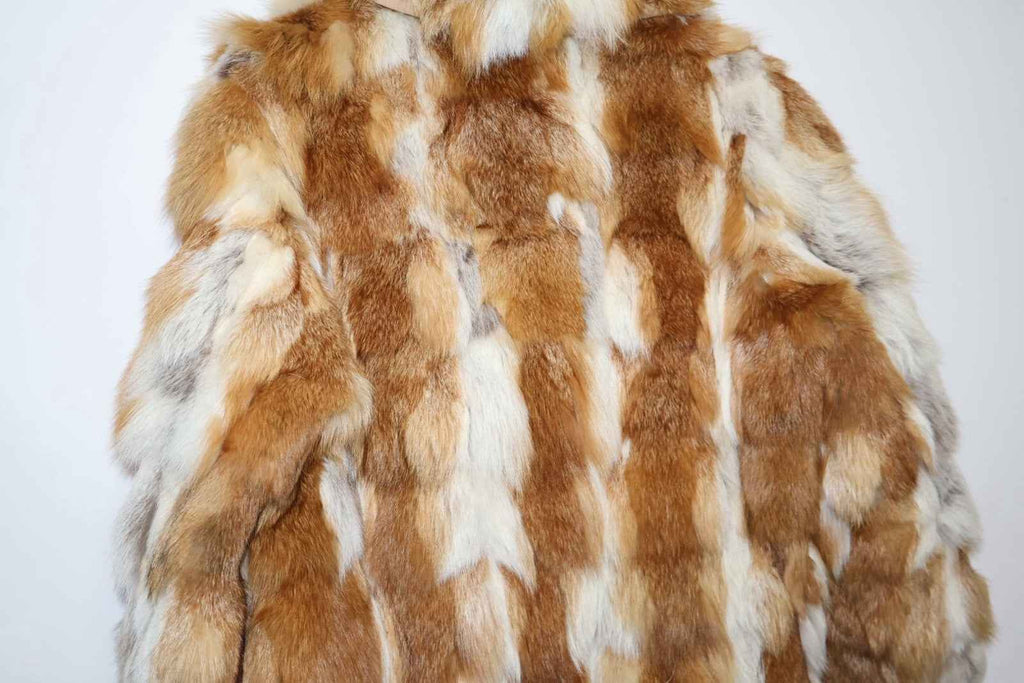 UNIQUE Vintage Red Fox Fur Long Coat Real Fur Medium Uk10-12