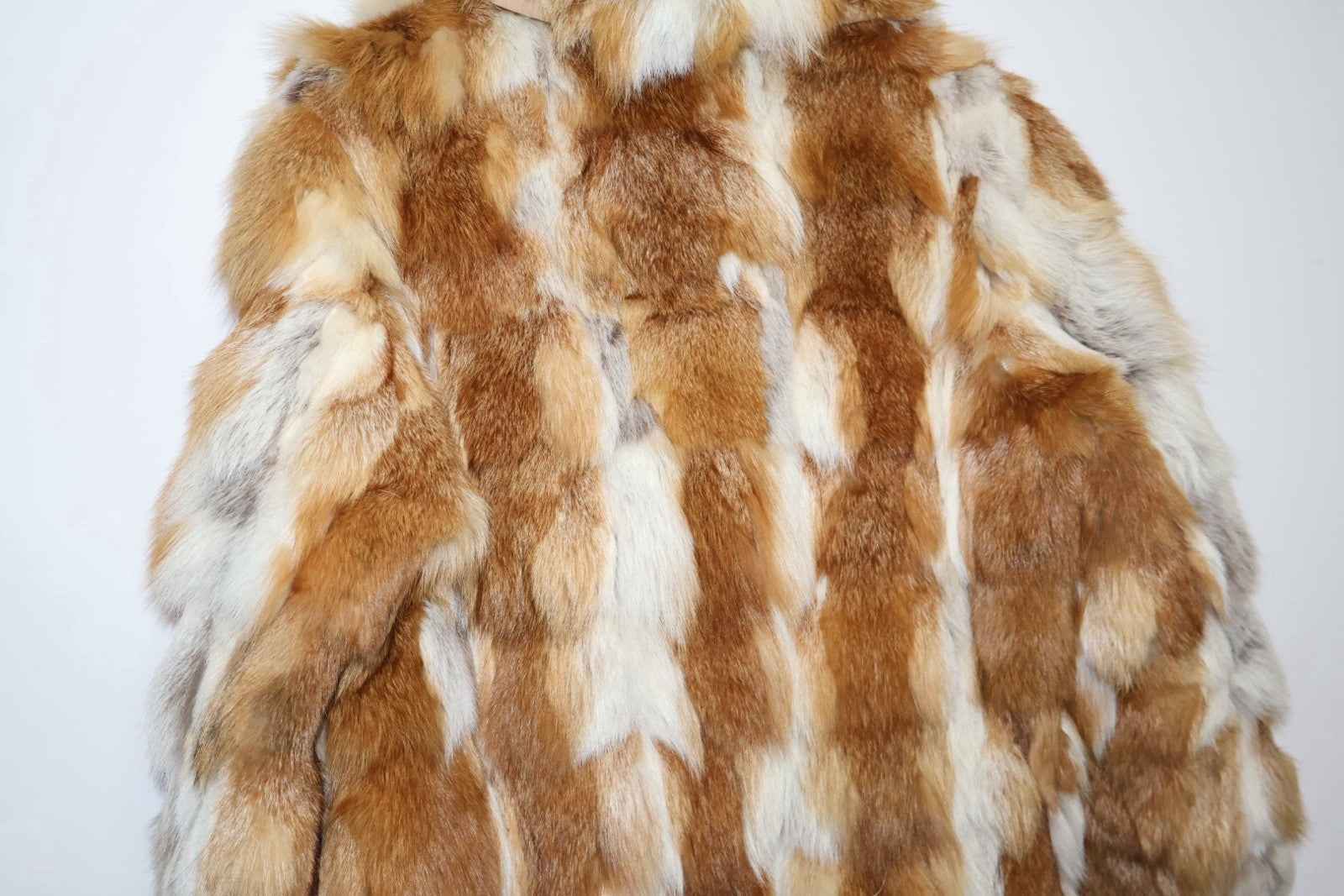 UNIQUE Vintage Red Fox Fur Long Coat Real Fur Medium Uk10-12