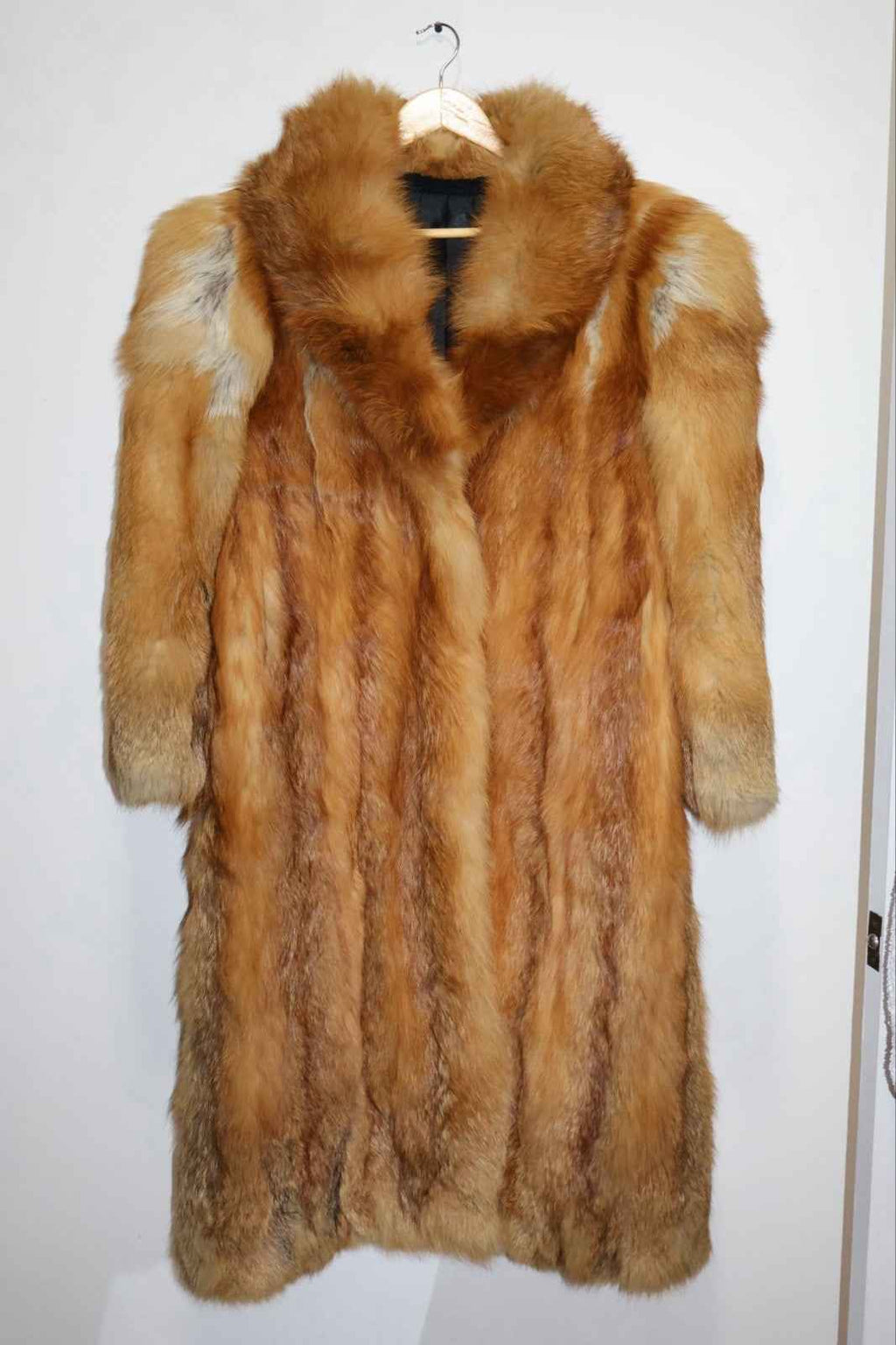UNIQUE And FABULOUS Full Length Vintage Red Fox Fur Coat Real Fur Size Medium 87