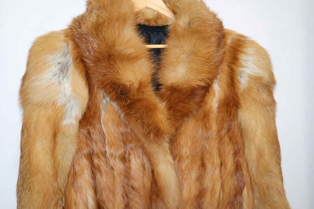 UNIQUE And FABULOUS Full Length Vintage Red Fox Fur Coat Real Fur Size Medium 87