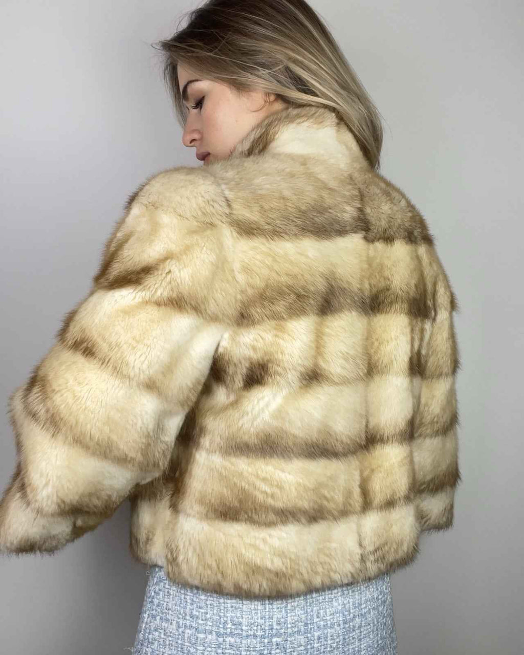 Real Fur Coat STUNNING Modern style, Mink? Marten? Fitch?