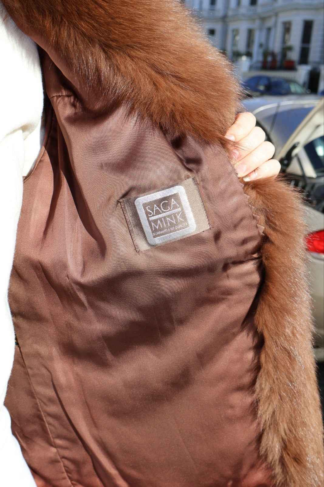 STUNNING Avanti Saga Mink And Fox Fur Vintage Coat Real Fur, Fits 8-14UK