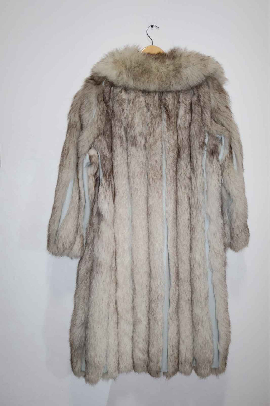 Full length  Long Arctic Fox Fur Coat Vintage Real Fur, Please Read