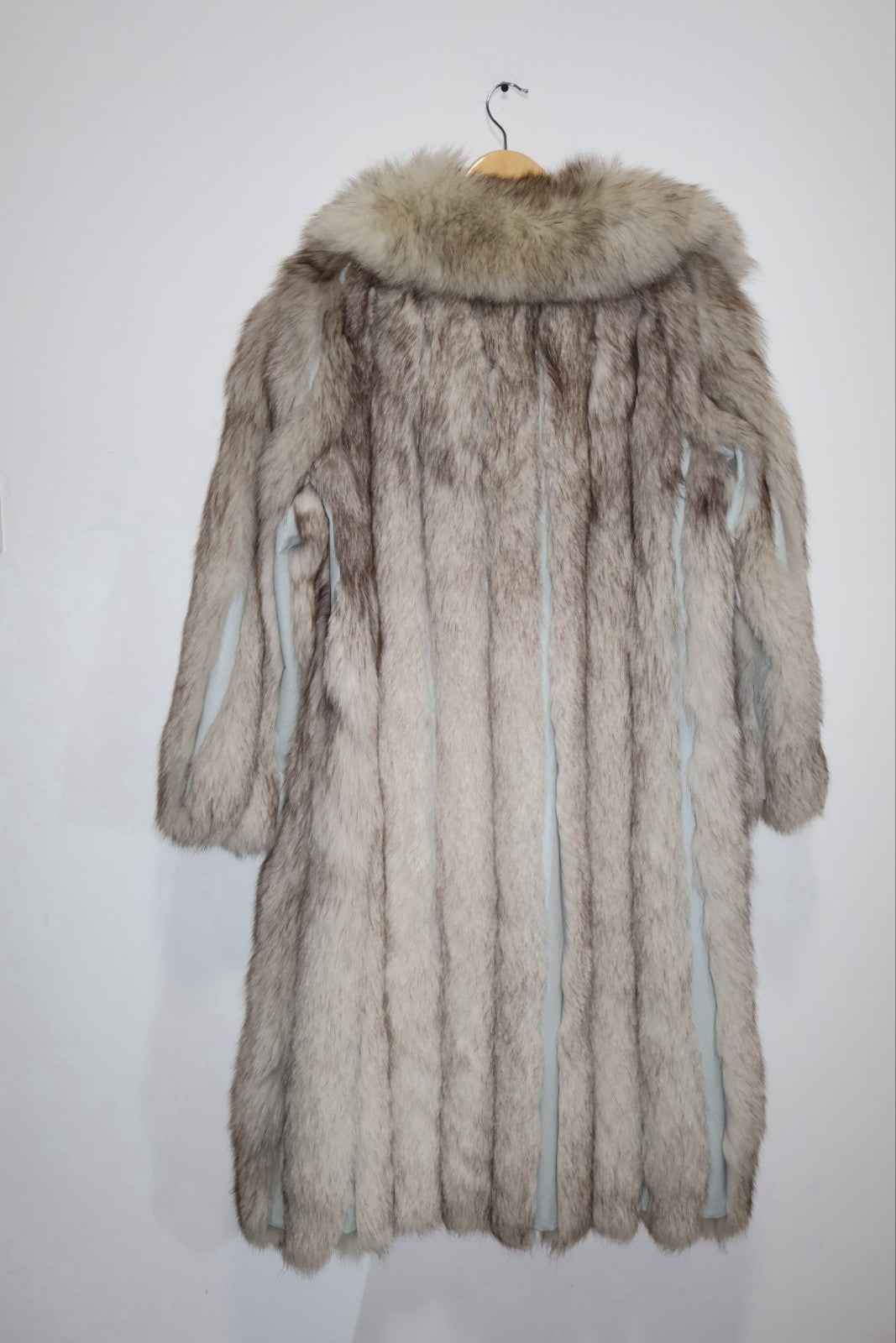 Full length  Long Arctic Fox Fur Coat Vintage Real Fur, Please Read