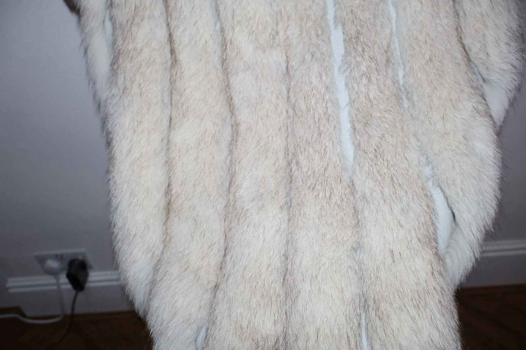 Full length  Long Arctic Fox Fur Coat Vintage Real Fur, Please Read