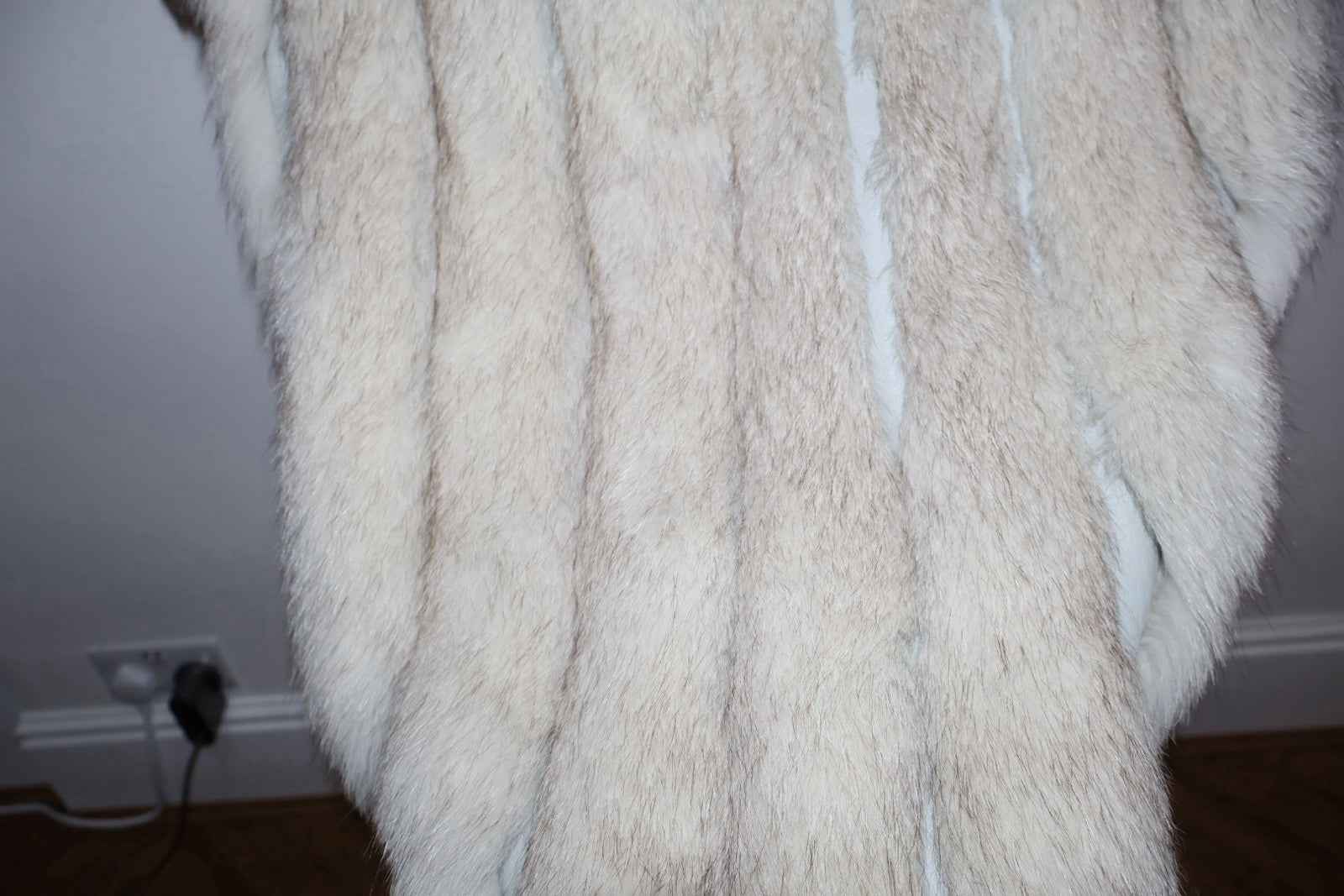Full length  Long Arctic Fox Fur Coat Vintage Real Fur, Please Read