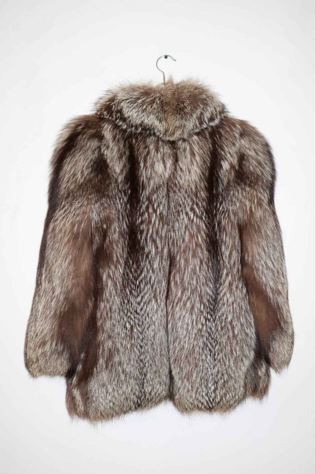 Vintage Silver Fox Fur Coat Real Fur Great Condition Size Small #81