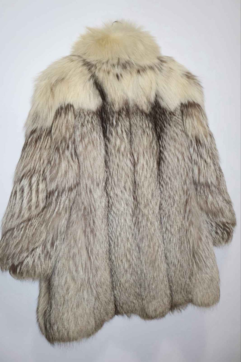 RARE PLATINUM FOX Vintage Fox Fur Coat Size M-L Real Fur