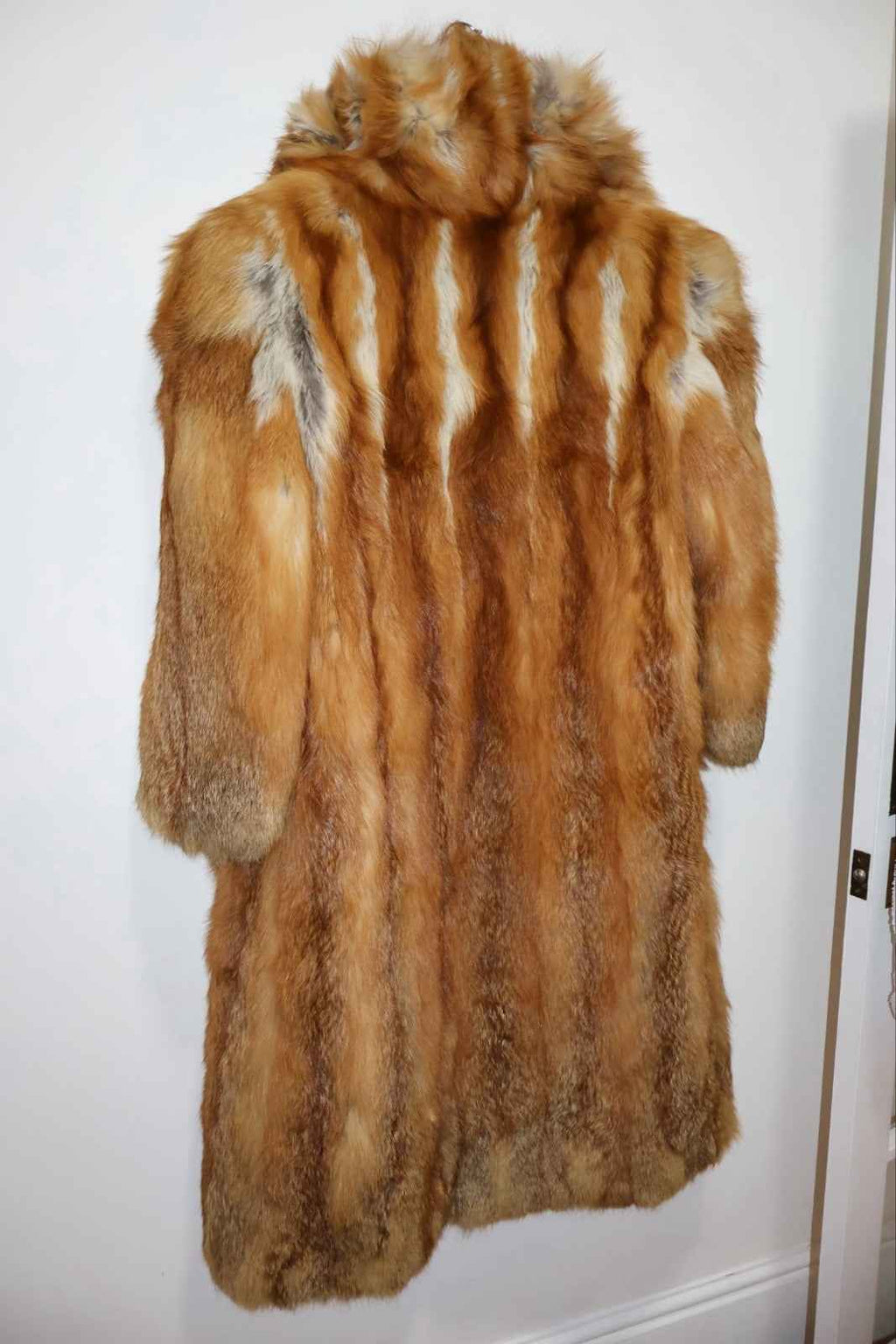 UNIQUE And FABULOUS Full Length Vintage Red Fox Fur Coat Real Fur Size Medium 87