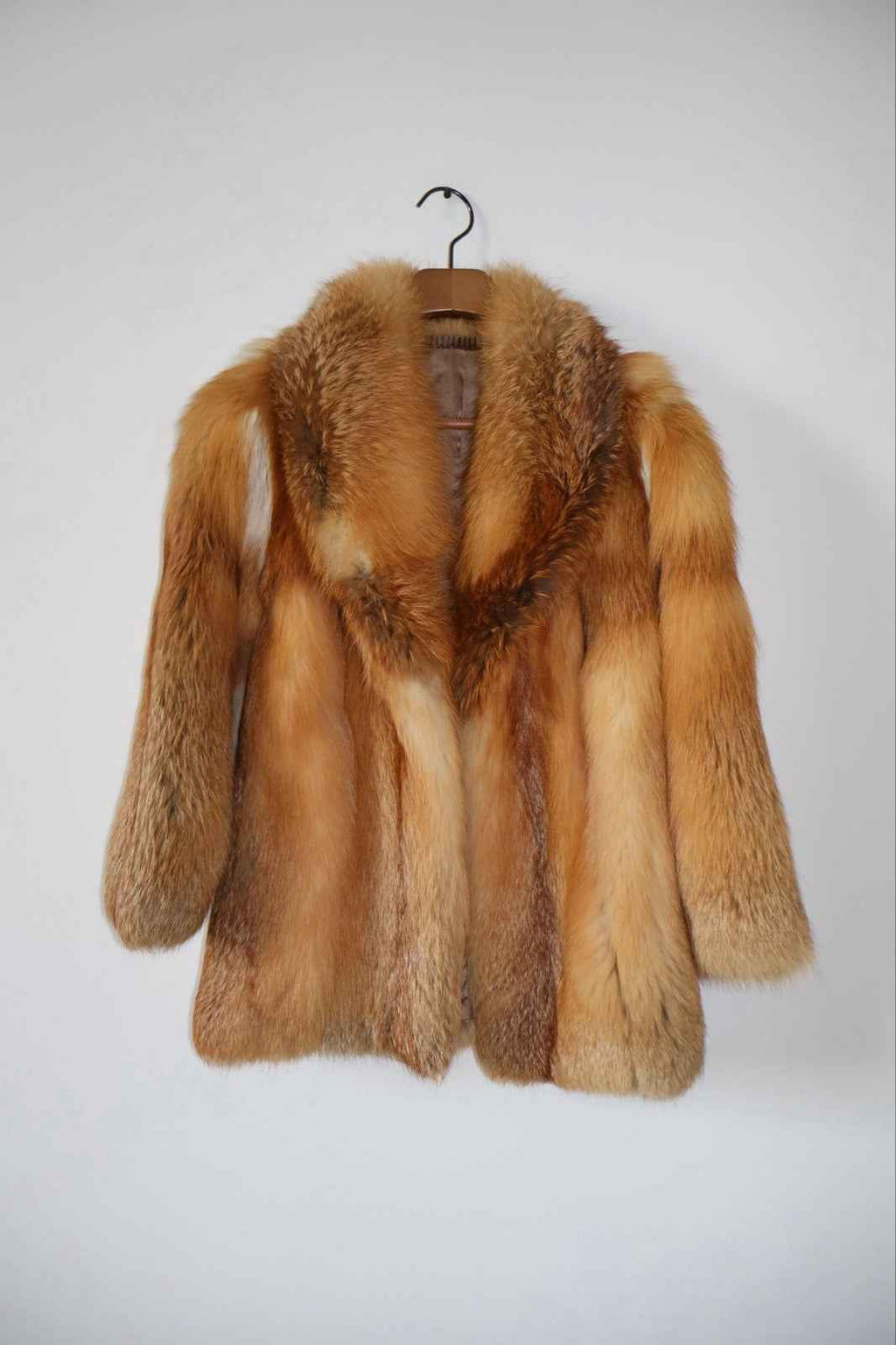 STUNNINT Fiery Red Fox Stunning Fluffy Fur Real Vintage Fur Coat