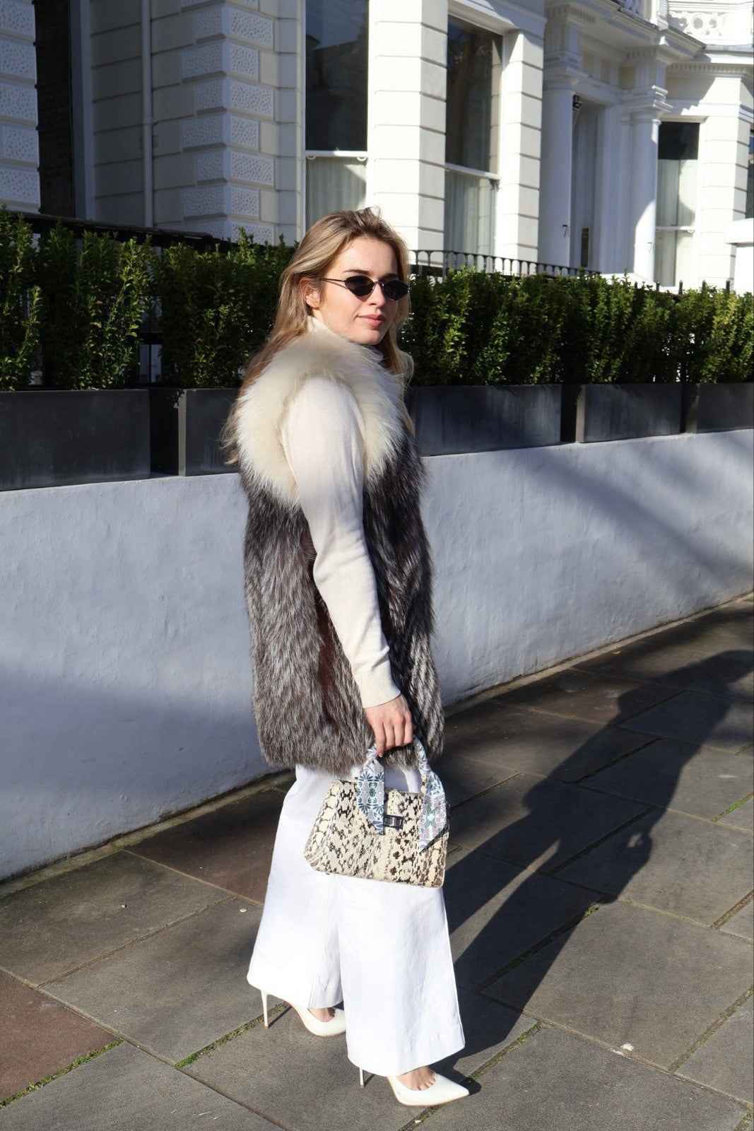 Pre owned Fox Fur Gilet Stunning Silver Fox Excellent UK6-8 S