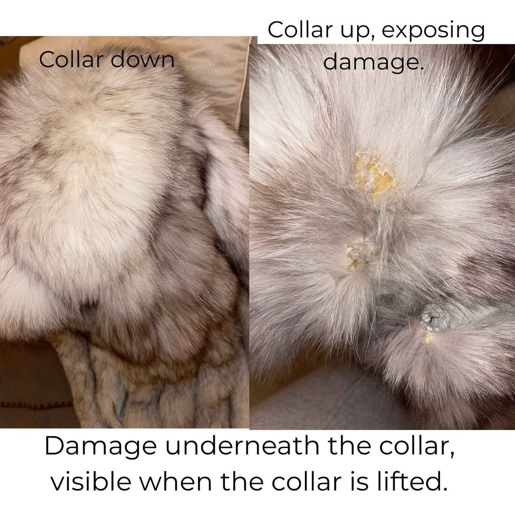Full length  Long Arctic Fox Fur Coat Vintage Real Fur, Please Read