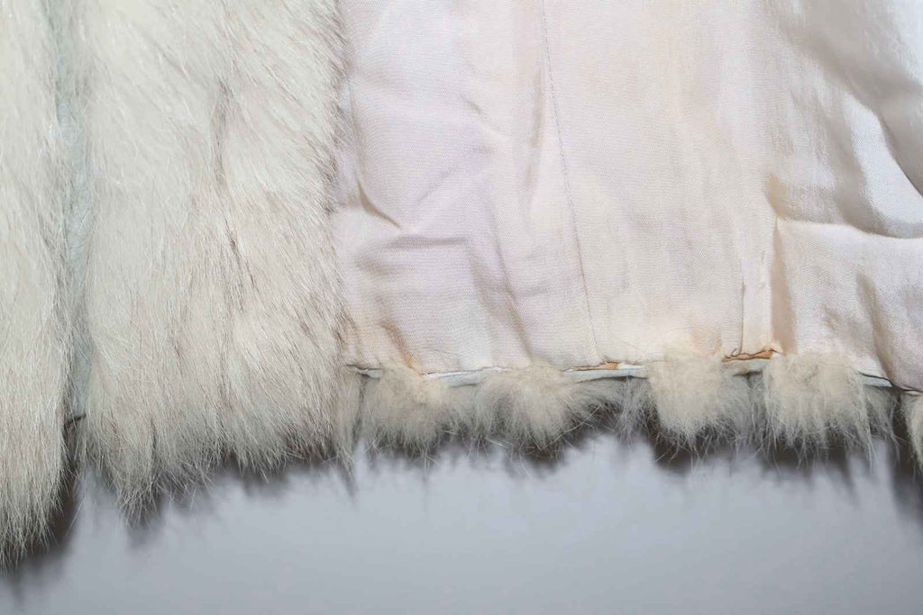 SAGA Rotiny Arctic White Fox Fur Coat Vintage Size Medium Uk 10-12 Real Fur