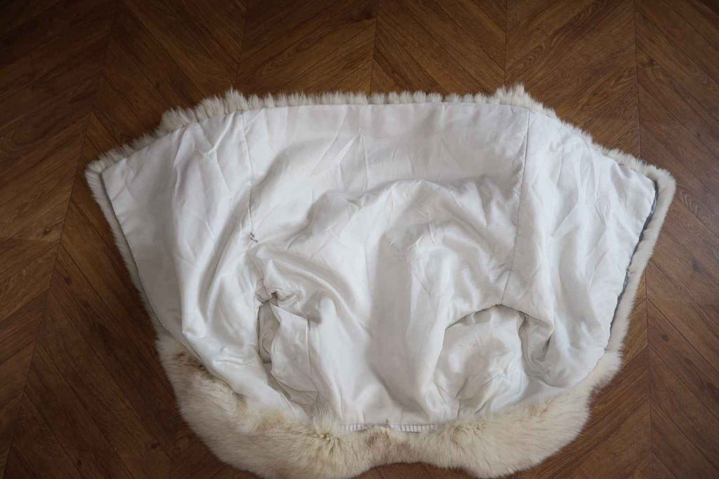 RARE L/XL Arctic Vintage Fox Fur Coat Real Fur Stunning