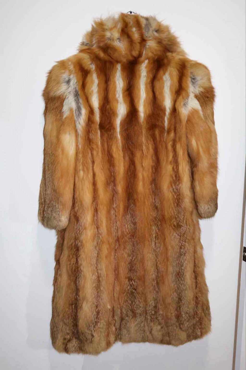 UNIQUE And FABULOUS Full Length Vintage Red Fox Fur Coat Real Fur Size Medium 87