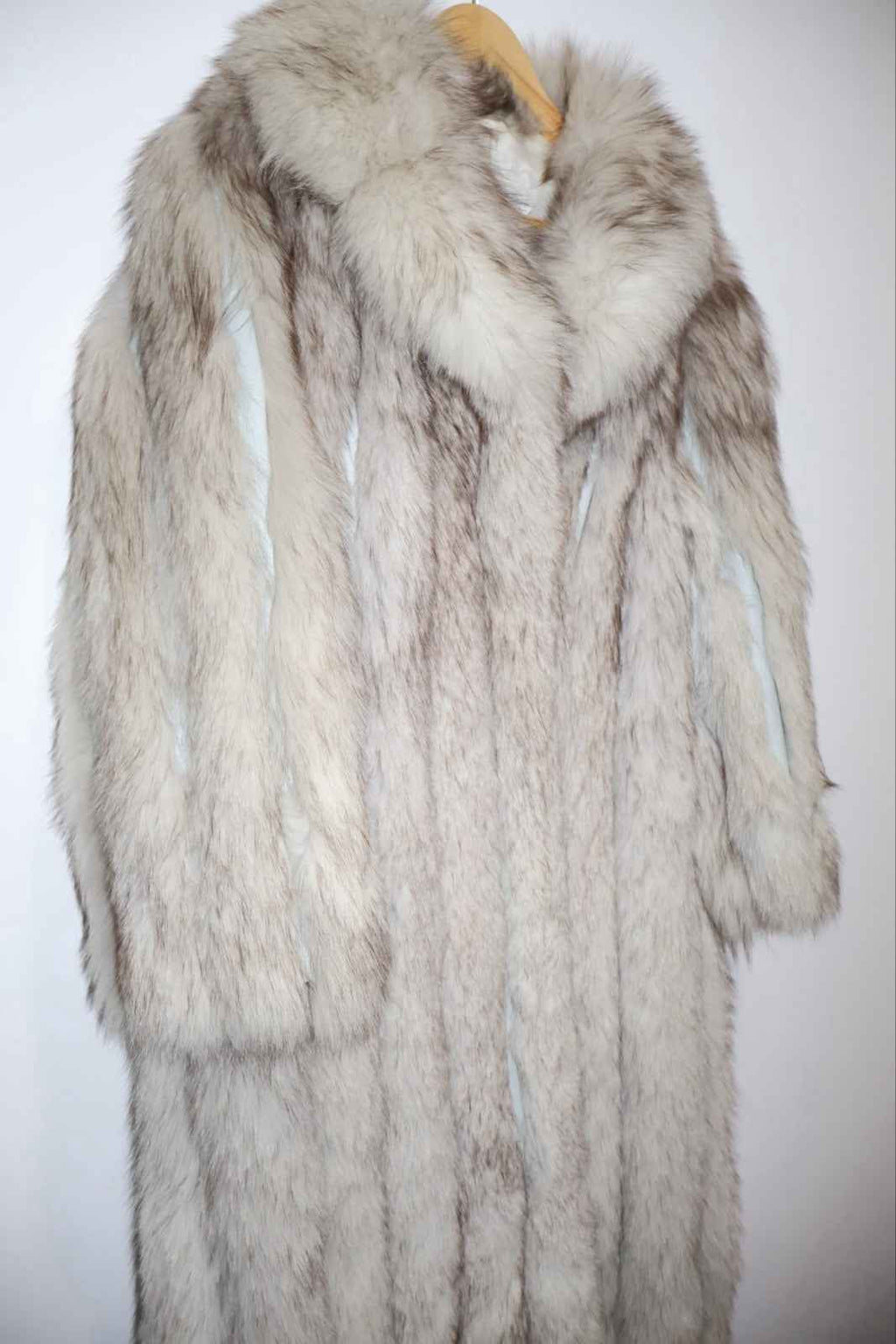 Full length  Long Arctic Fox Fur Coat Vintage Real Fur, Please Read