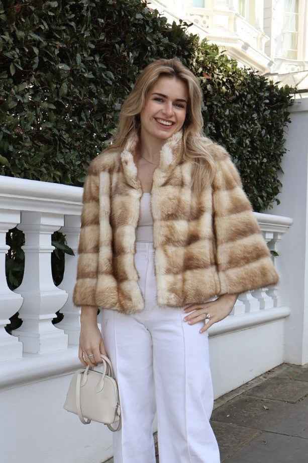 Real Fur Coat STUNNING Modern style, Mink? Marten? Fitch?