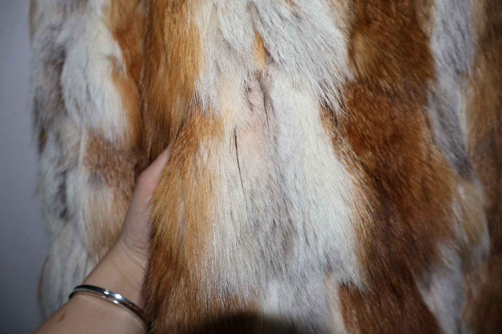 UNIQUE Vintage Red Fox Fur Long Coat Real Fur Medium Uk10-12