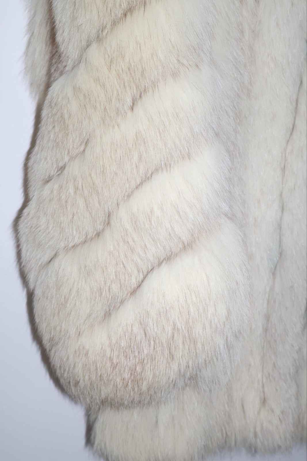 SAGA Rotiny Arctic White Fox Fur Coat Vintage Size Medium Uk 10-12 Real Fur
