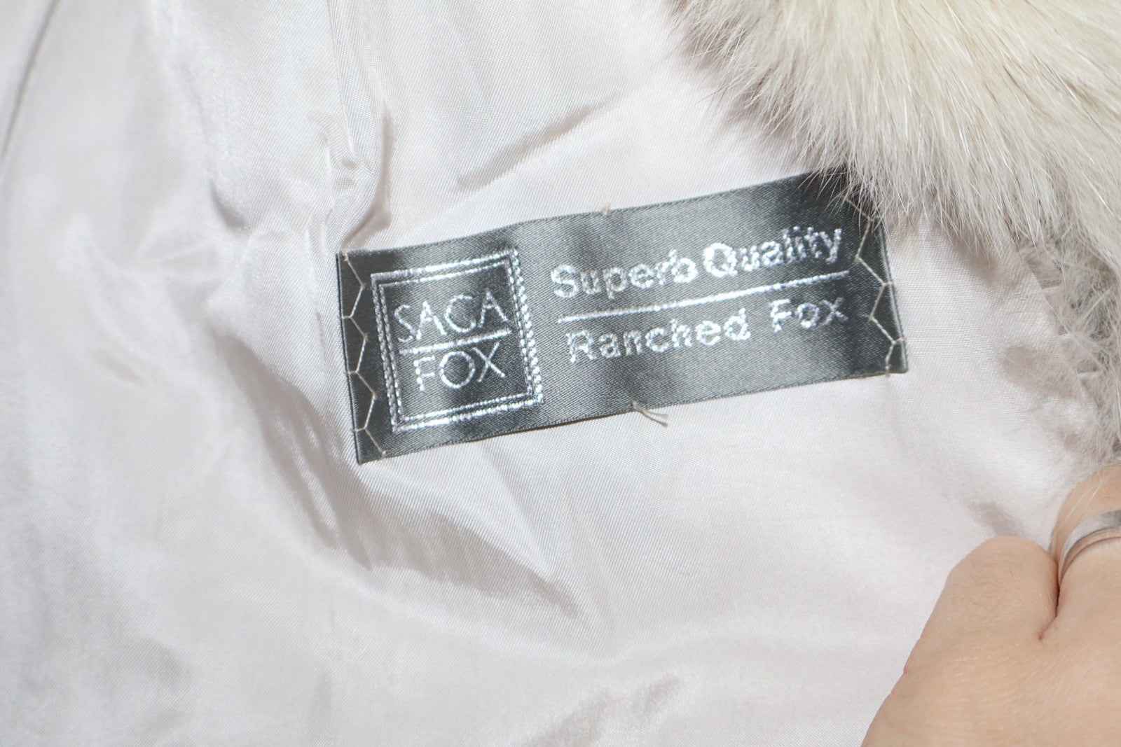 SAGA Rotiny Arctic White Fox Fur Coat Vintage Size Medium Uk 10-12 Real Fur