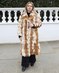 UNIQUE Vintage Red Fox Fur Long Coat Real Fur Medium Uk10-12