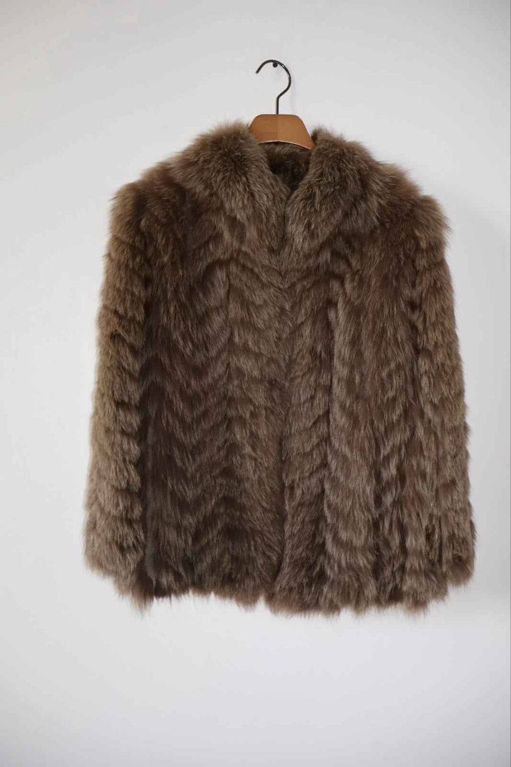 Vintage Josephine Chocolate Fox Fur Coat, Size Small 6-10UK