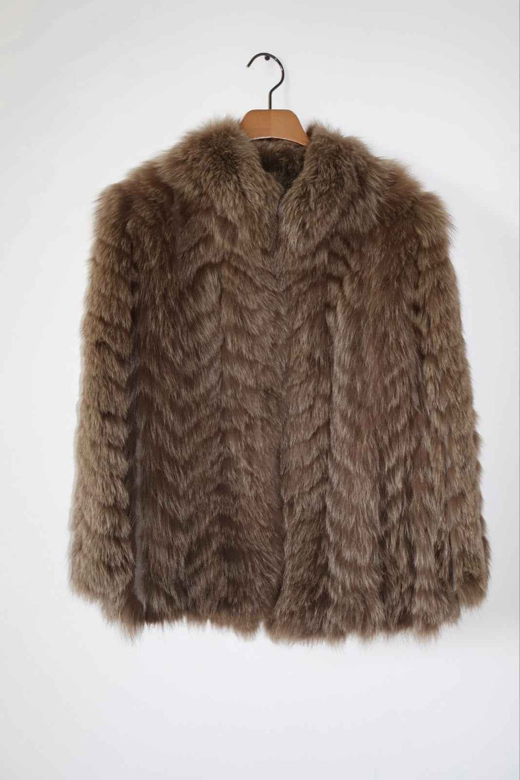 Vintage Josephine Chocolate Fox Fur Coat, Size Small 6-10UK