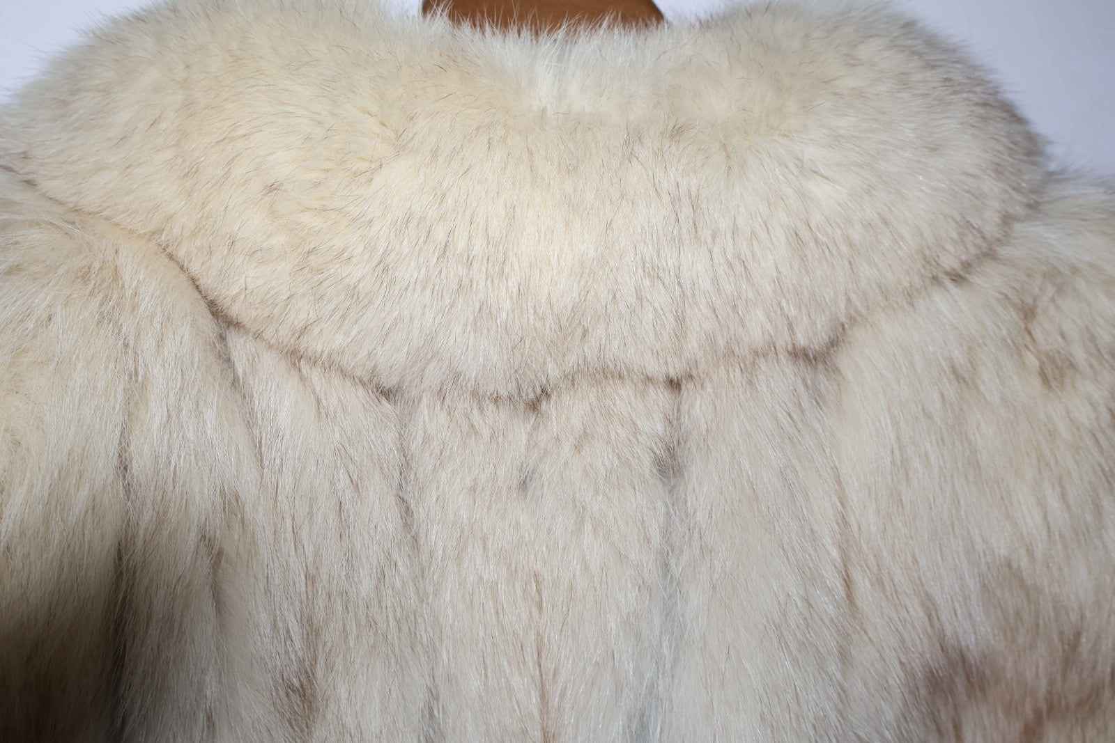 SAGA Rotiny Arctic White Fox Fur Coat Vintage Size Medium Uk 10-12 Real Fur