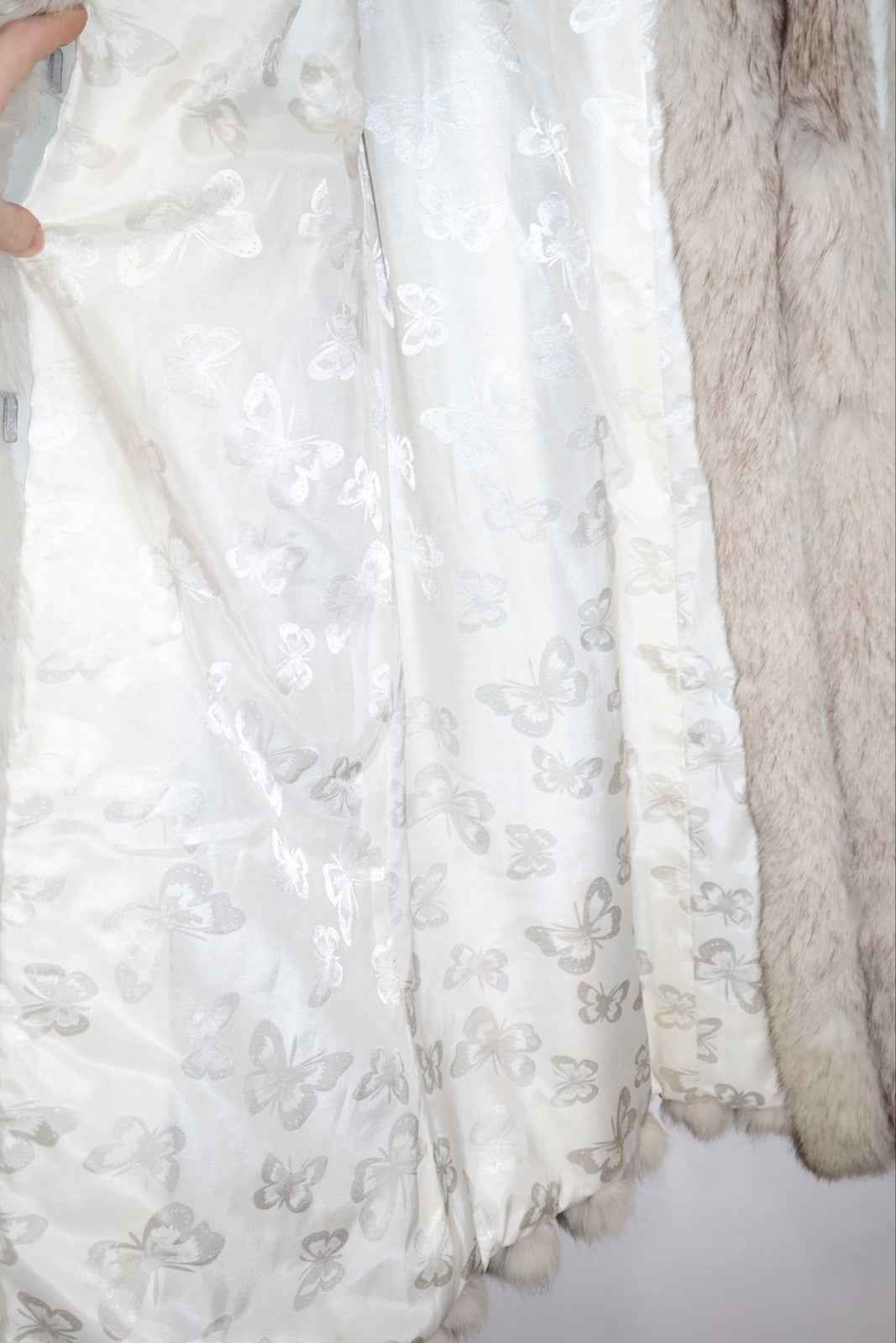 Full length  Long Arctic Fox Fur Coat Vintage Real Fur, Please Read