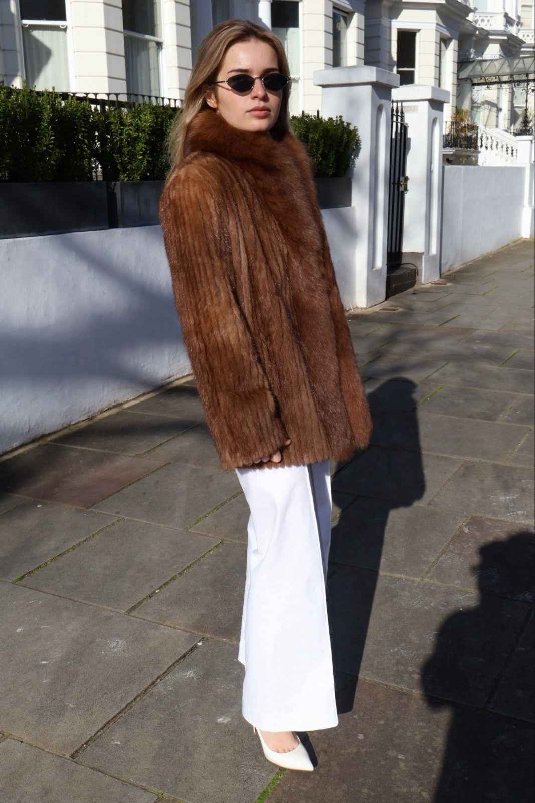 STUNNING Avanti Saga Mink And Fox Fur Vintage Coat Real Fur, Fits 8-14UK
