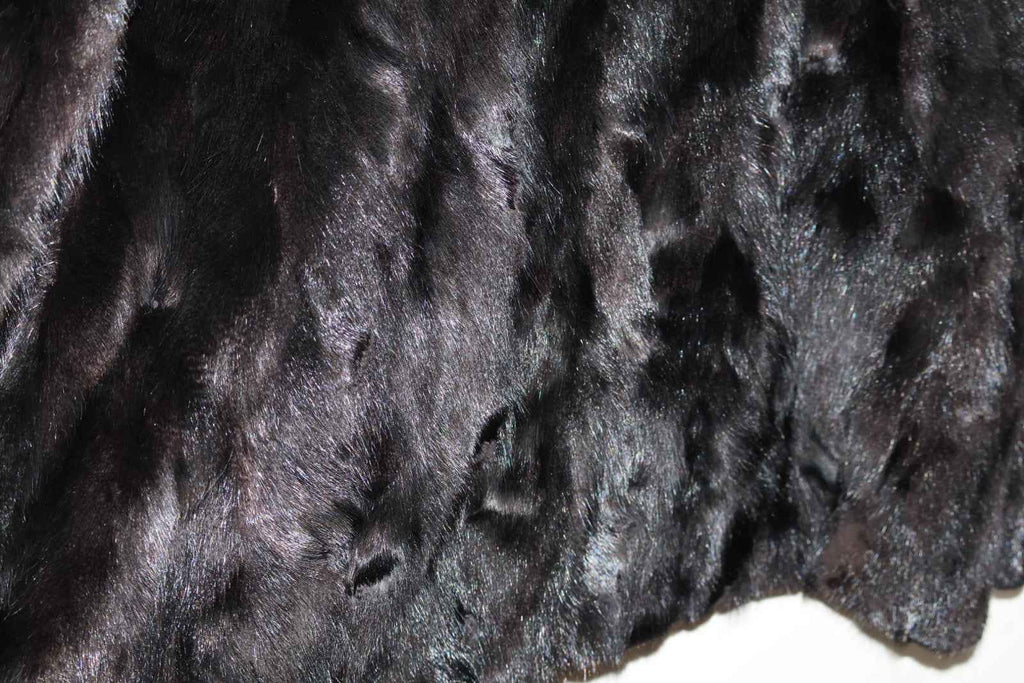 BEAUTIFUL Vintage Silver Fox And Mink Fur Coat Real Fur Hooded