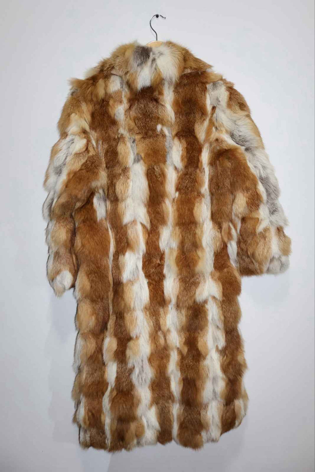 UNIQUE Vintage Red Fox Fur Long Coat Real Fur Medium Uk10-12